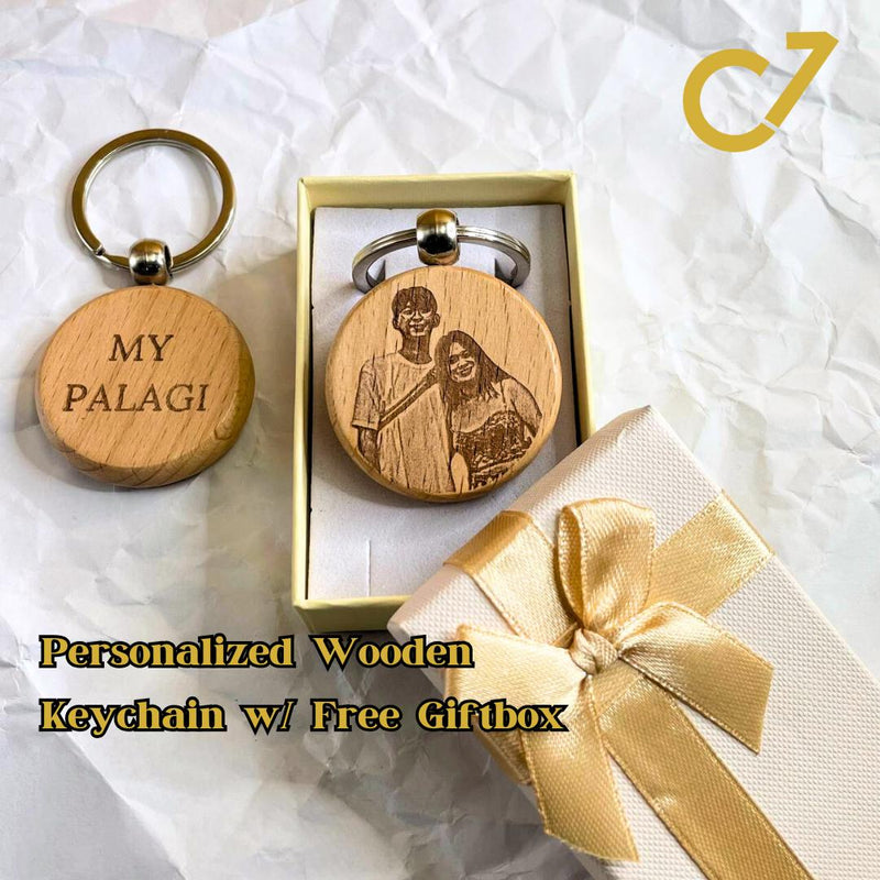 Beech Round Wooden Keychain
