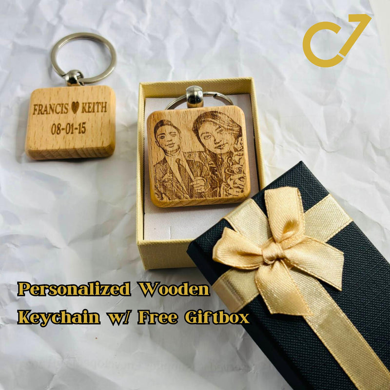 Beech Square Wooden Keychain