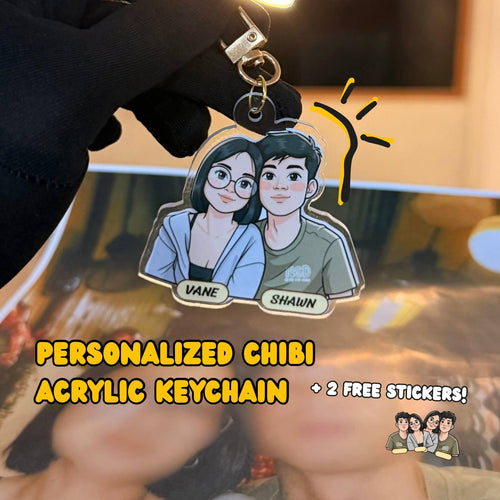 Personalized Chibi Acrylic Keychain with two free stickers