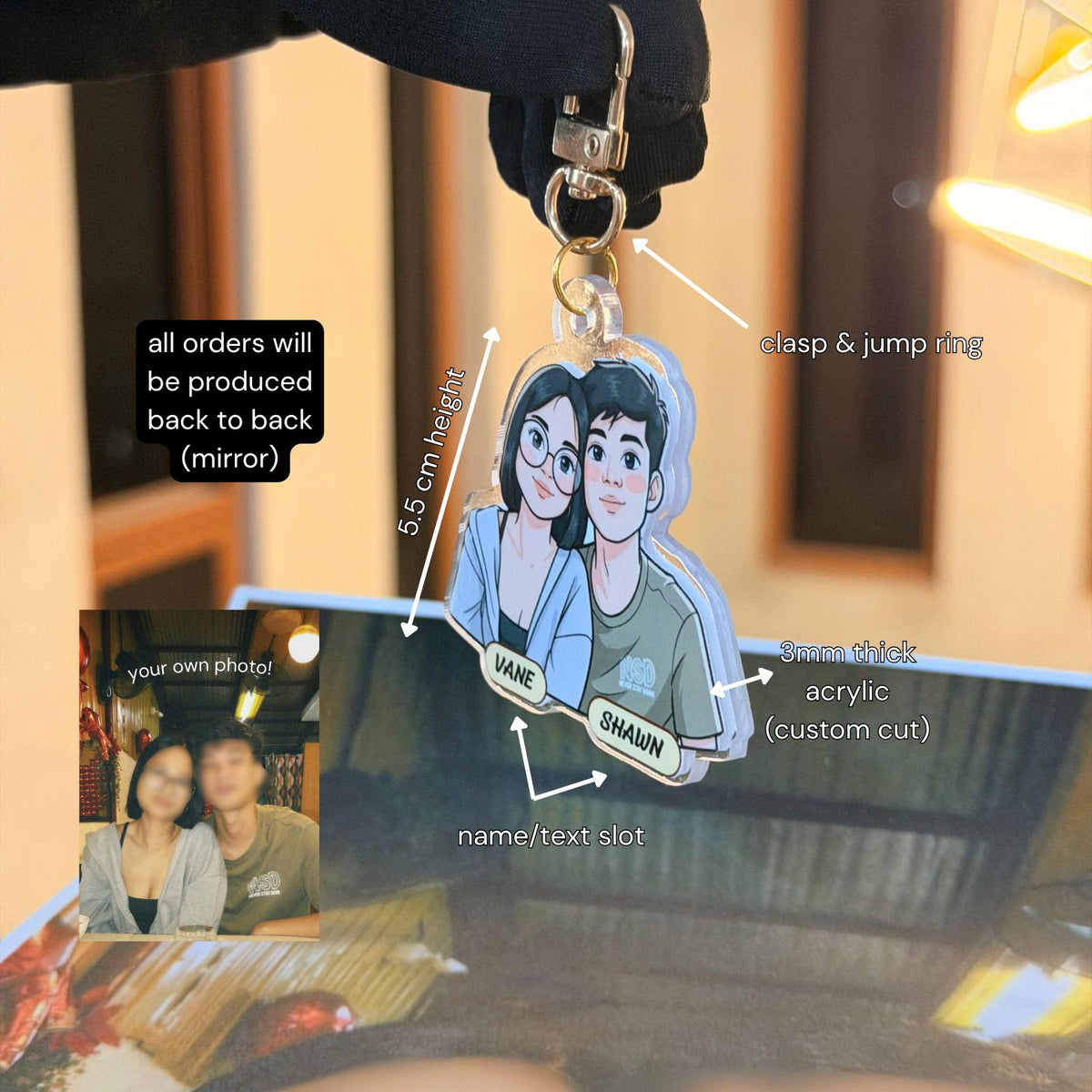 Personalized Chibi Acrylic Keychain product image 3