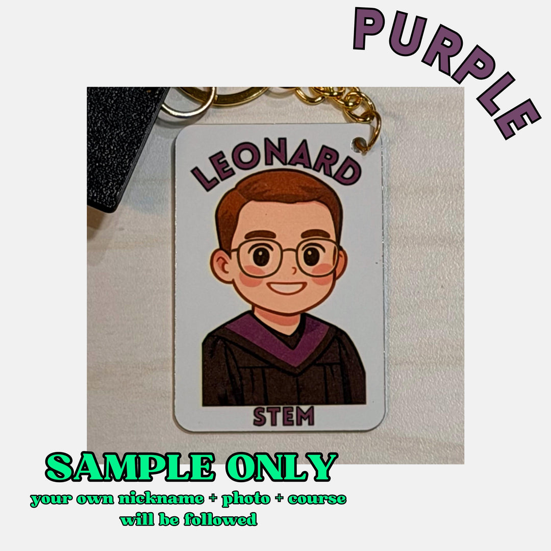Personalized Chibi Graduation Keychain — No Graduation Photo Needed + Free Toga Cap Charm