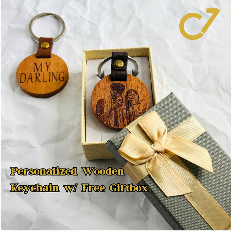 Mahogany Round Wooden Keychain